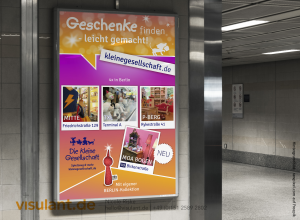 Werbedisplay im Hauptbahnhof Berlin "Geschenke finden leicht gemacht"